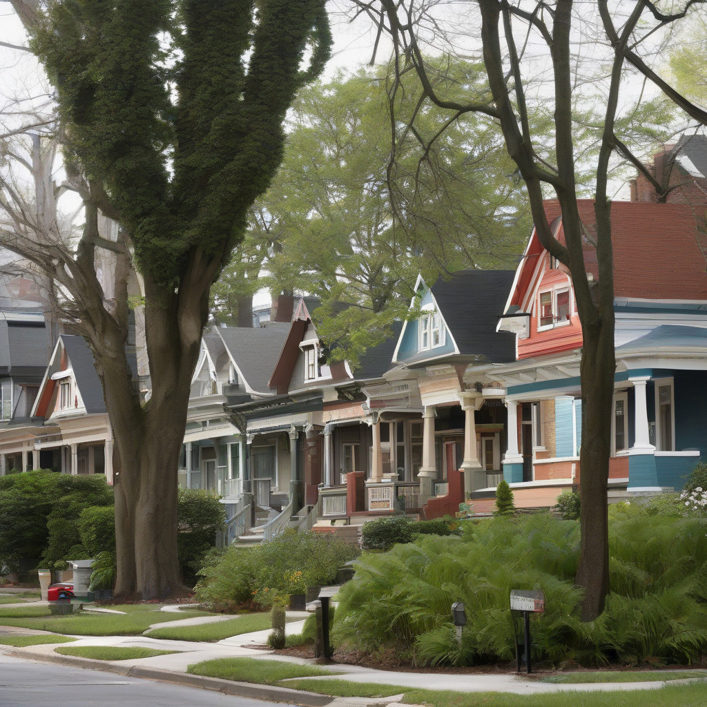 Fountain Square bungalow homes with updated architecture on quiet Indianapolis street