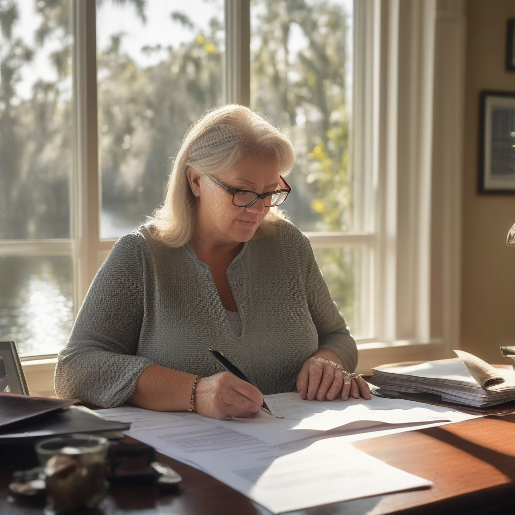 Pathway Law P.A. estate planning attorney reviewing documents with Orlando client