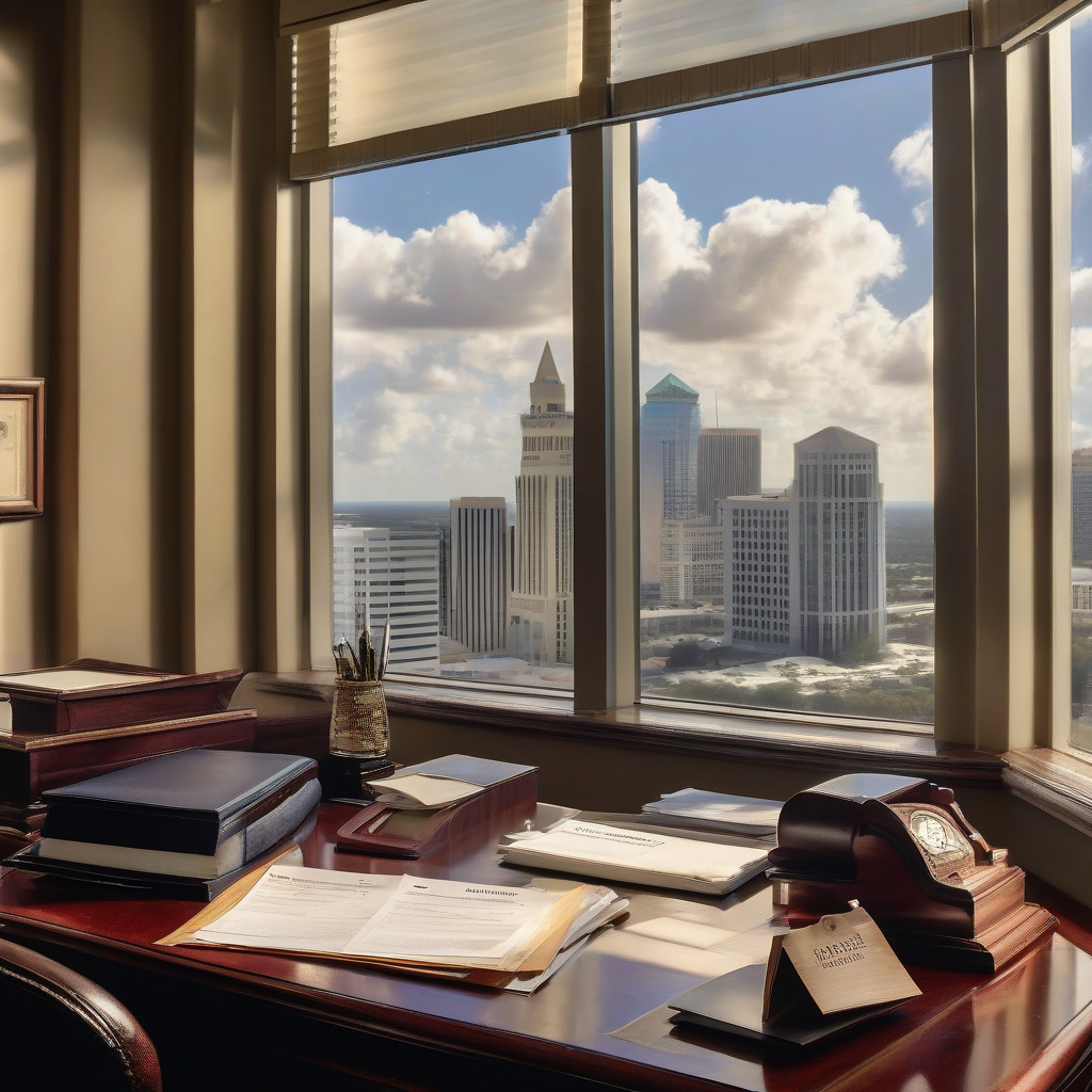 Pathway Law P.A. office in Orlando with estate planning documents and homestead deed materials displayed on desk