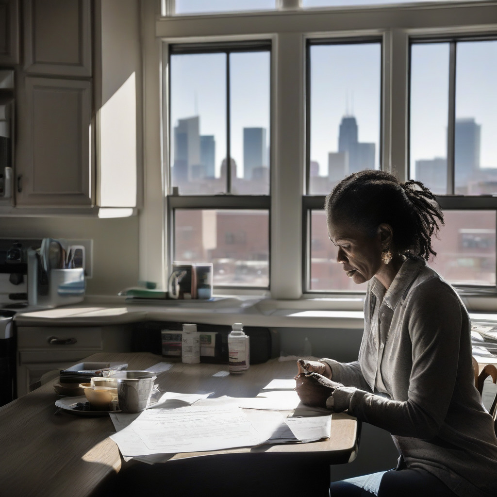 Denver renter reviewing lease document with landlord disclosure notice about rent increase and tenant rights